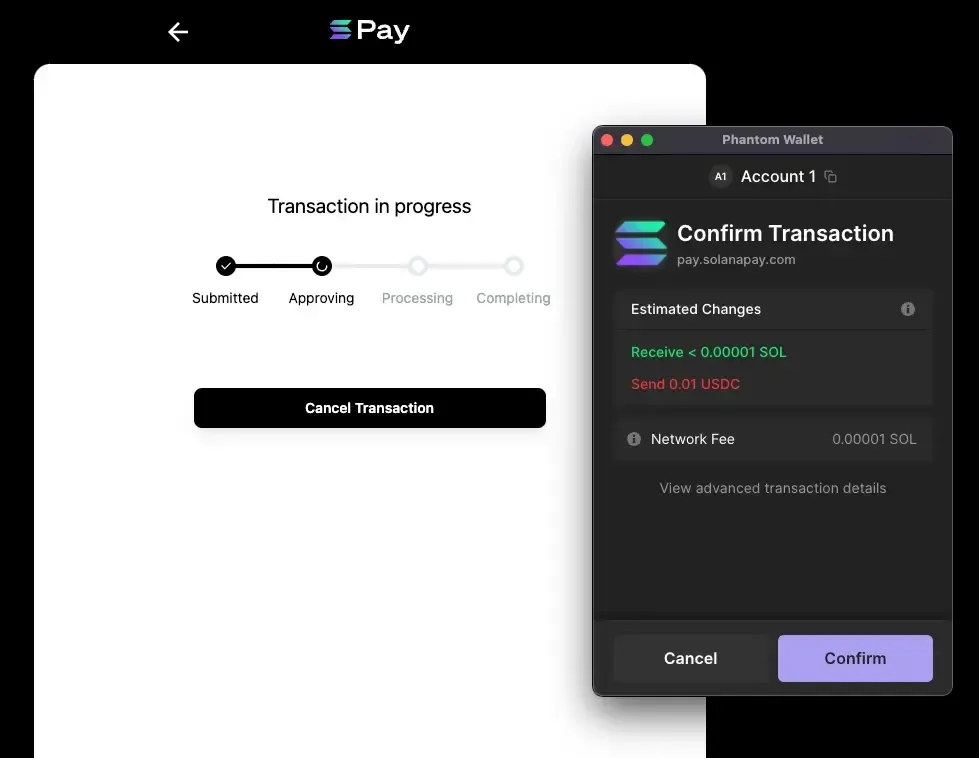 Solana Pay 트랜잭션 승인