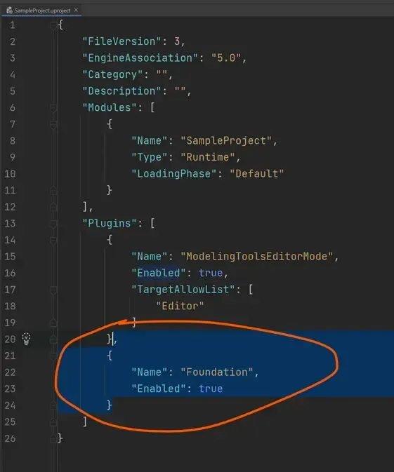 Add the plugin’s name to our .uproject file