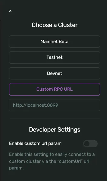 Custom RPC URL