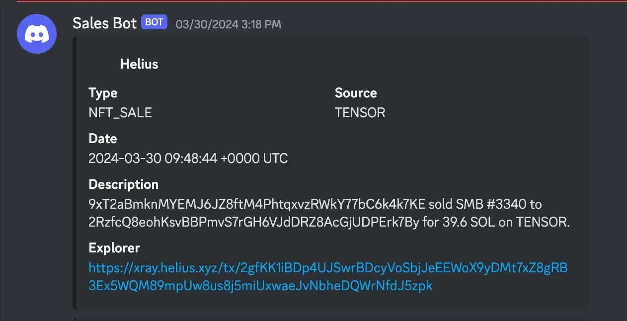 Discord 판매 봇 알림
