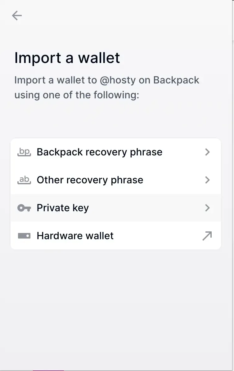Choose Solana as the wallet type