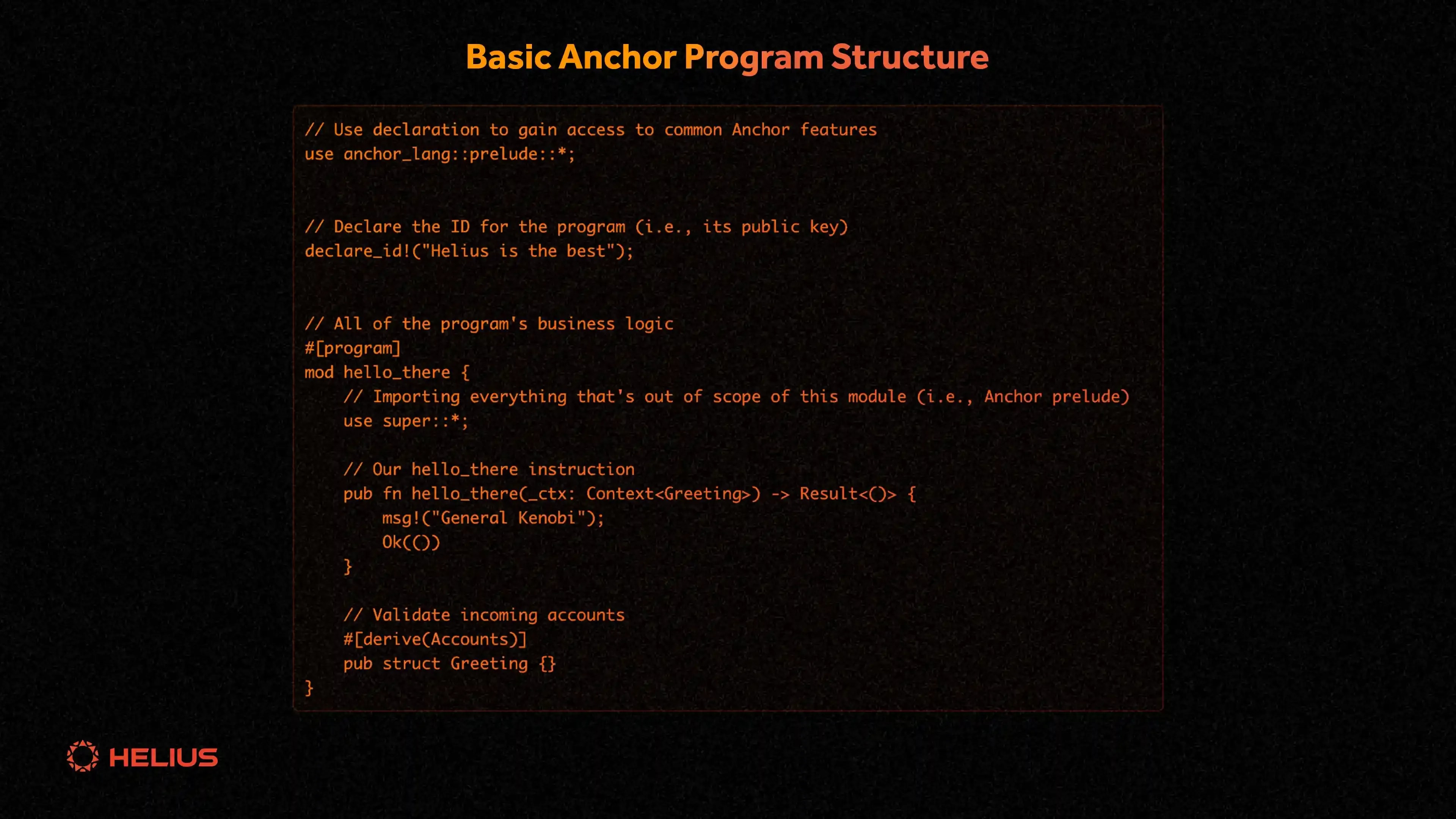 Basic Anchor Program Structure