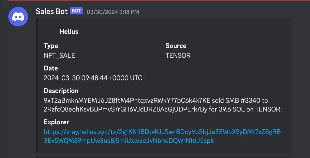 Discord Sales Bot Notification