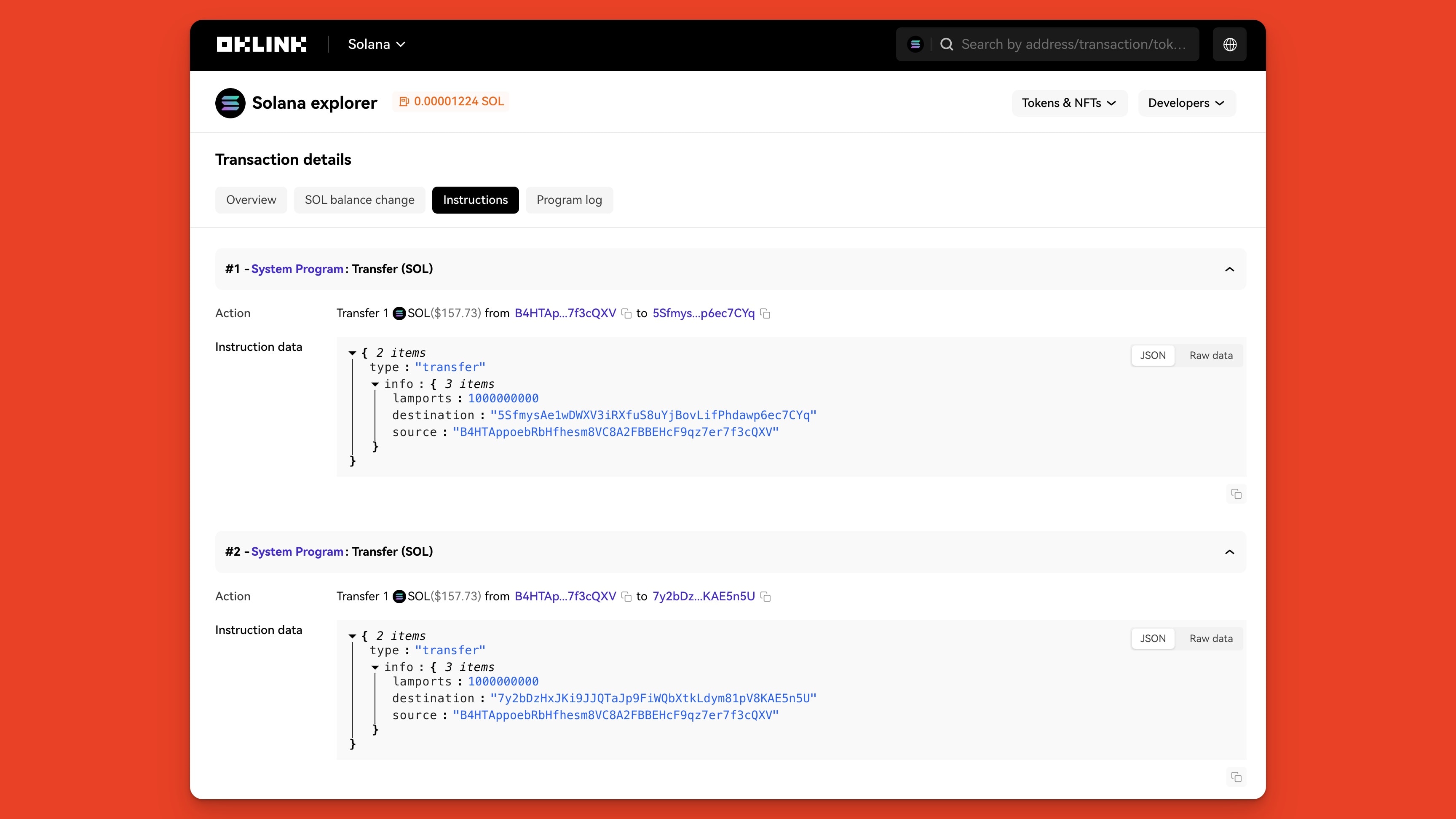 OKX multichain blockchain explorer with Solana support