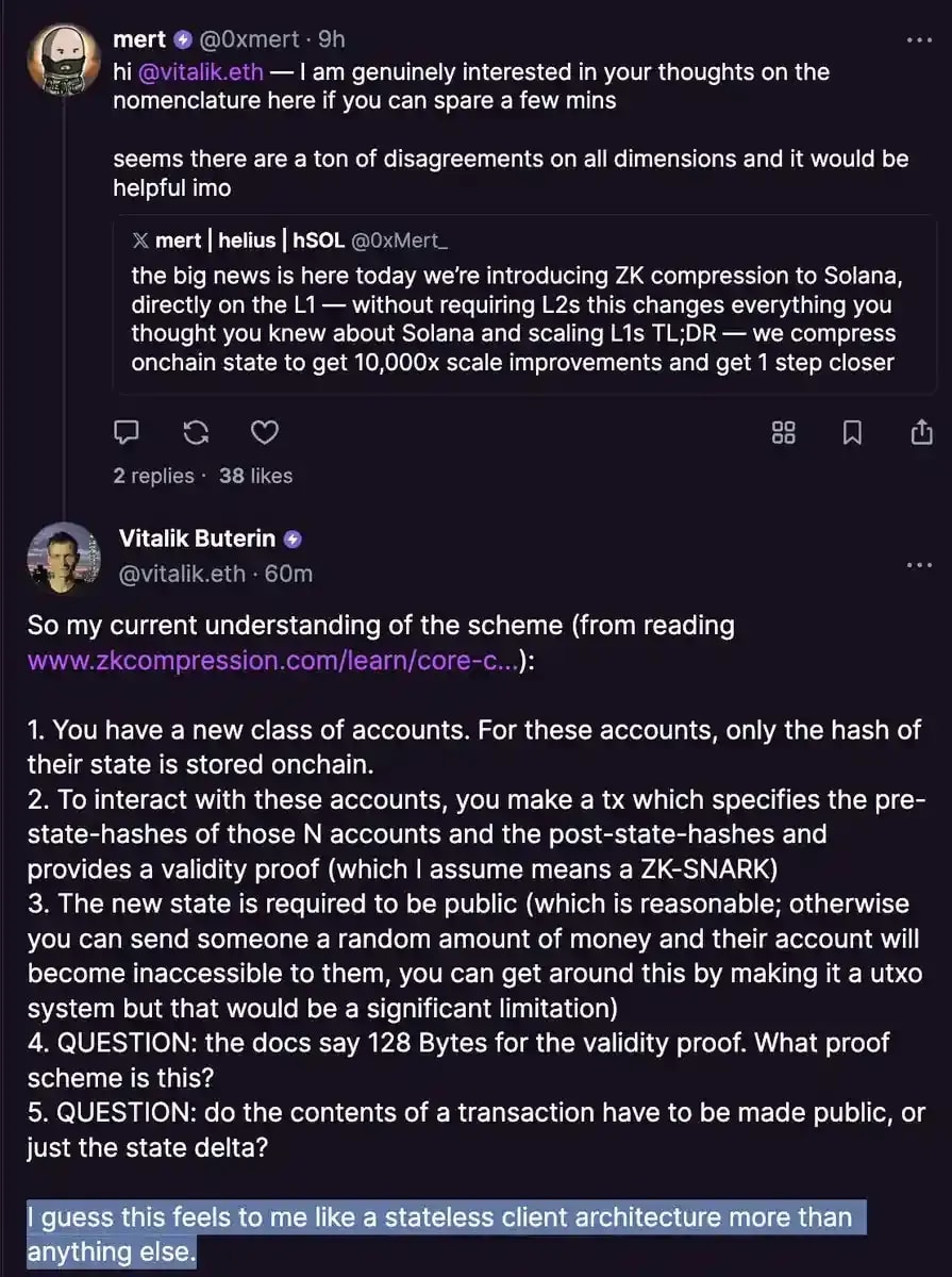 Vitalik’s reply on Warpcast