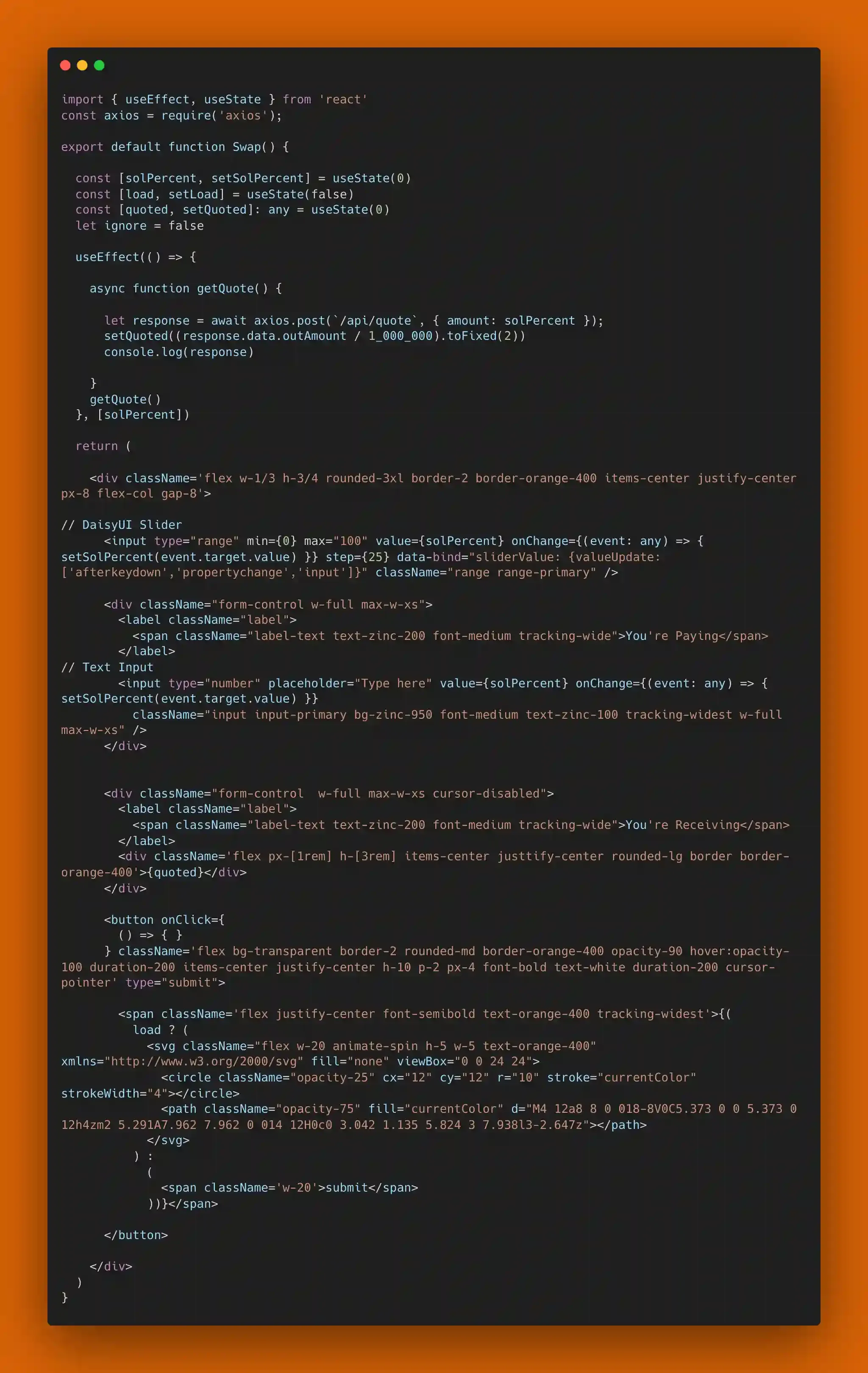 Solana DeFi: Jupiter Swap UI (2023)